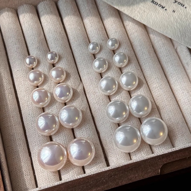 Statement Earrings Oversized - 925 srebrne igły eliptyczne perłowe kolczyki