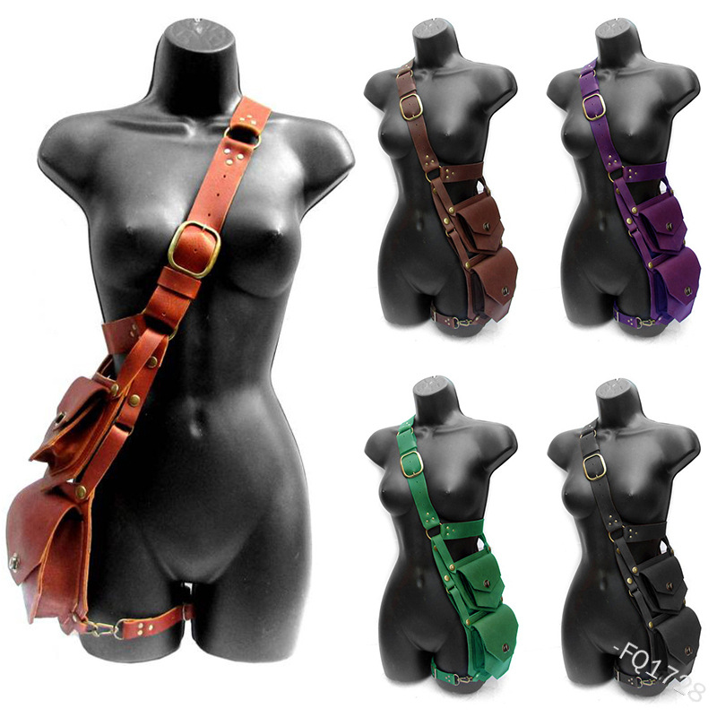 Women'S Viking Accessories - Średniowieczna torba typu worek pasek skórzany