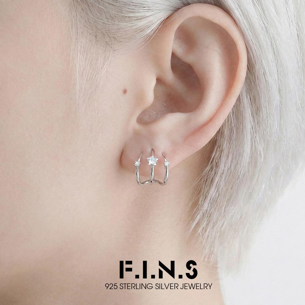 Statement Earrings Oversized - Oryginalne minimalistyczne kolczyki sztyfty z potrójnym