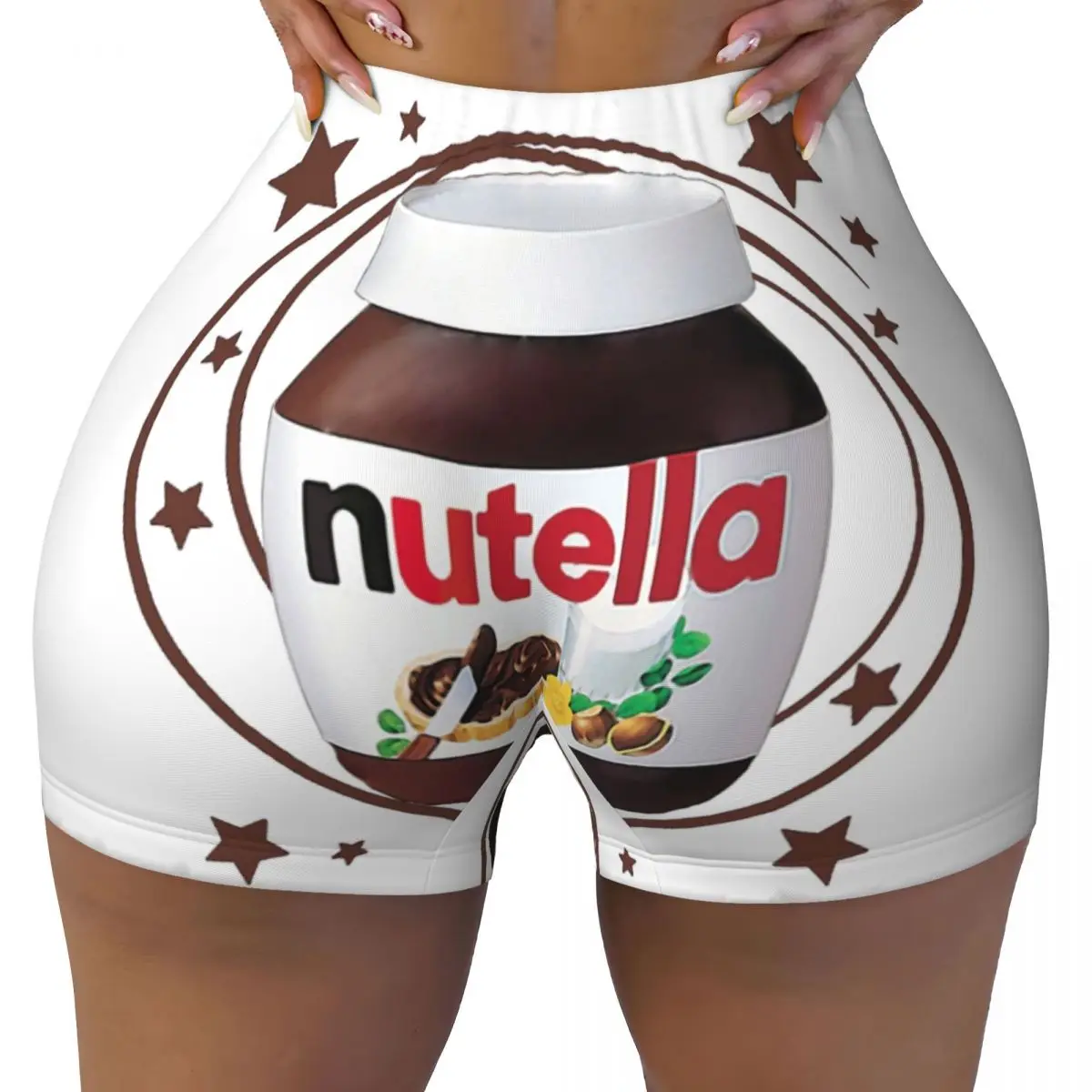 Women'S Volleyball Accessories - Spodenki gimnastyczne damskie z motywem Nutelli,