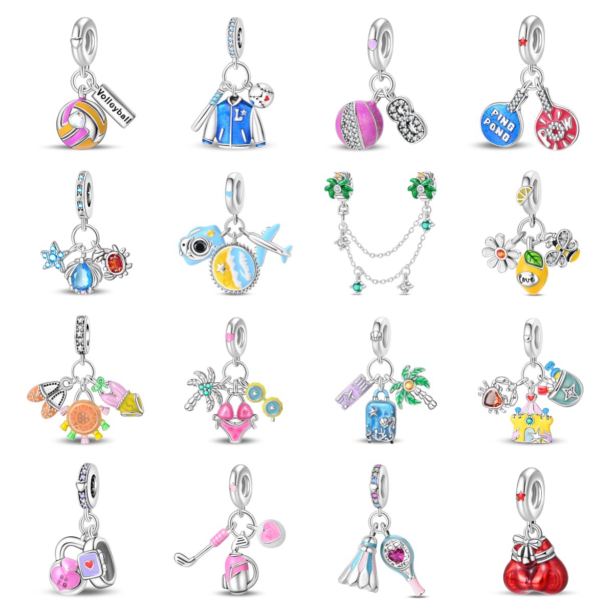 Women'S Volleyball Accessories - Oryginalne zawieszki posrebrzane koraliki pasujące do