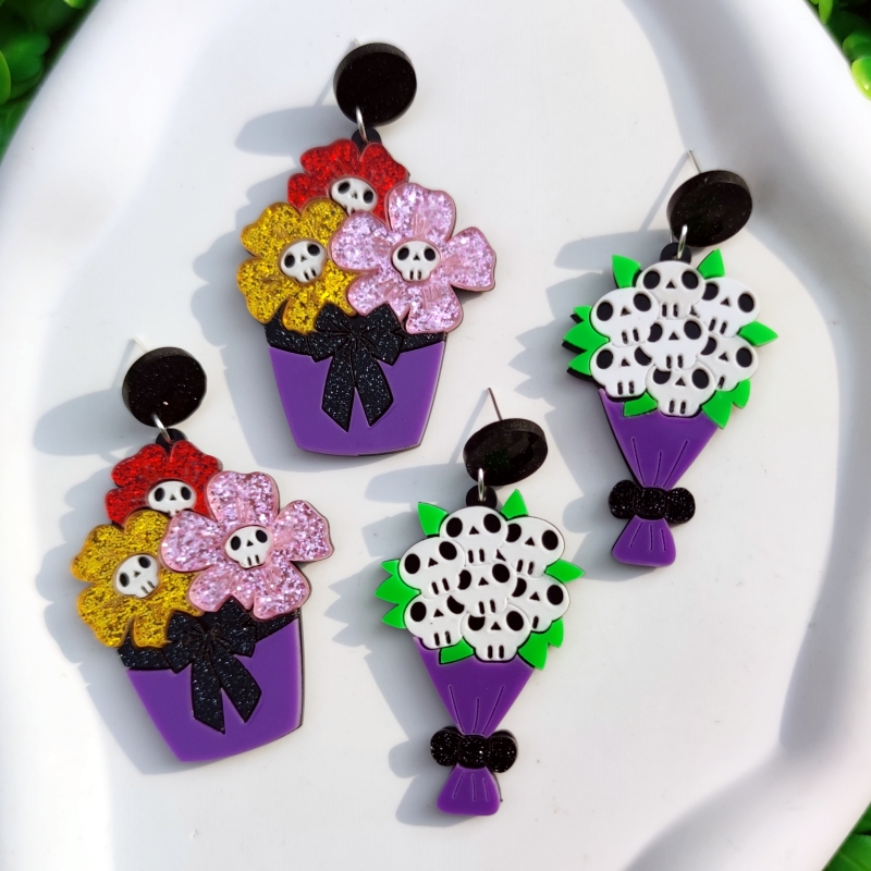 Women Accessories Bouquet - KUGUYS Halloweenowe Kolczyki Akrylowe z Motywem